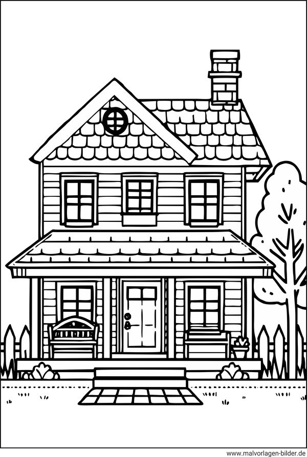 Haus USA Ausmalbild