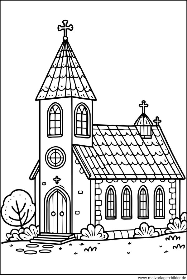 Kirche Ausmalbild
