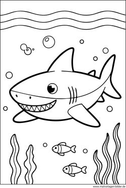 Hai im Wasser Ausmalbild