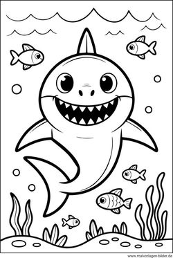 Hai Malvorlage für Kinder ausdrucken und ausmalen