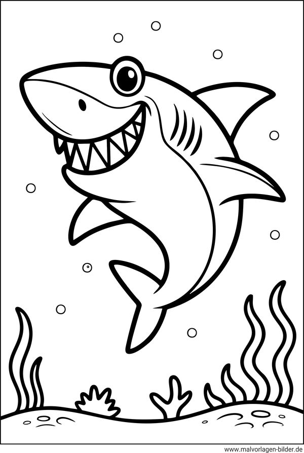 Lustiger Hai Ausmalbild