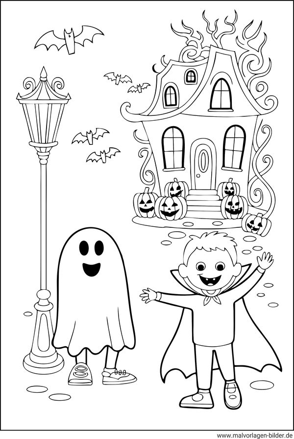 Halloween Malbild ausdrucken