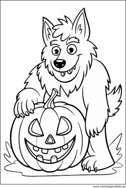 Halloween Werwolf Ausmalbild Kinder