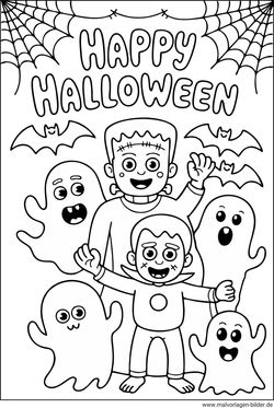 Happy Halloween Malvorlage gratis ausdrucken