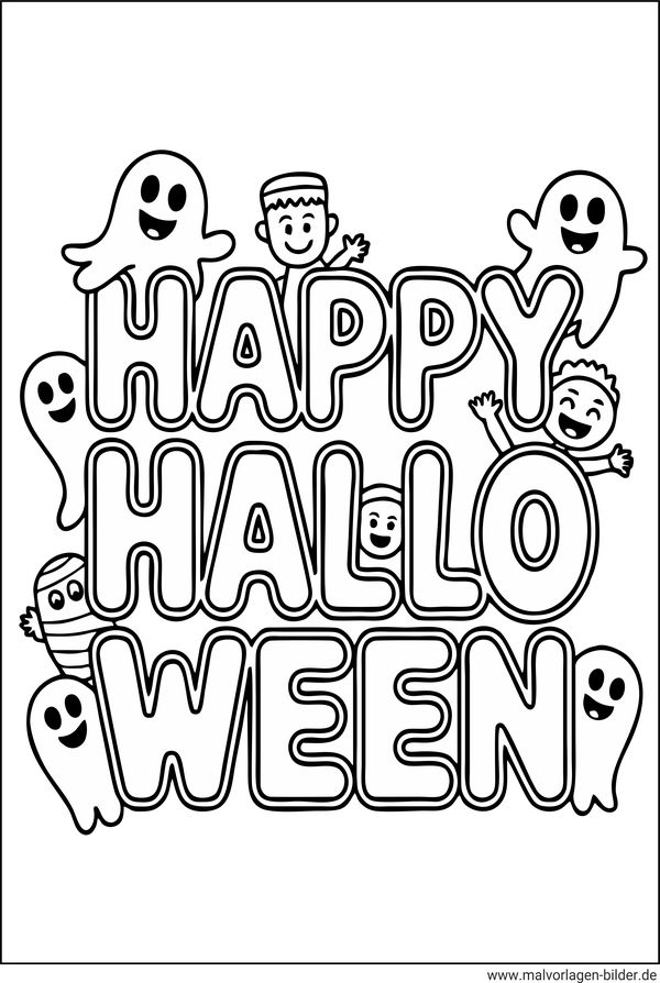 Malvorlage Happy Halloween