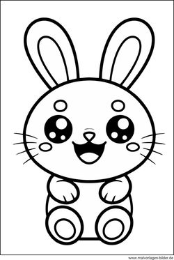 Hase Ausmalbild einfach gratis