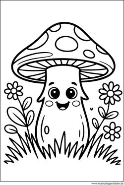 Herbst Pilz Ausmalbild ausmalen