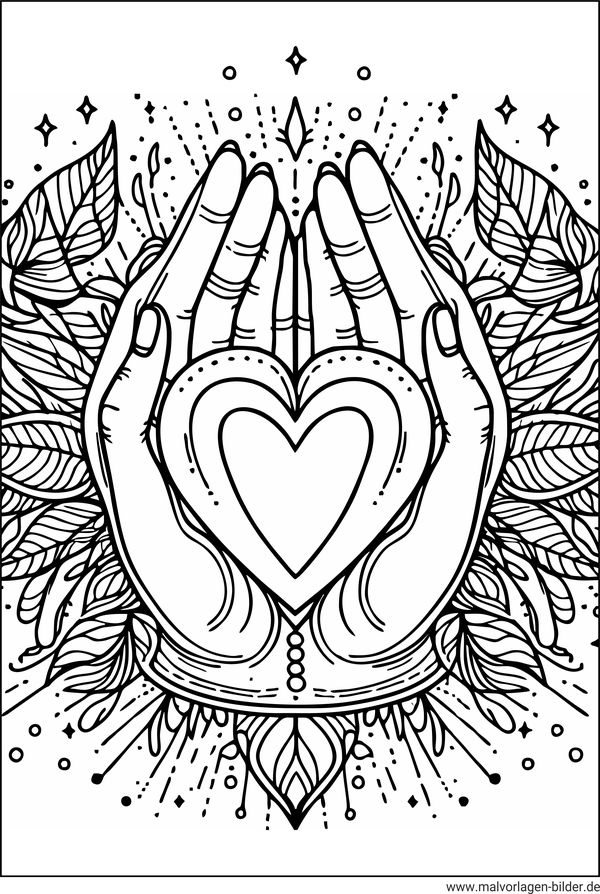 Hand Herz Ausmalbild Erwachsene