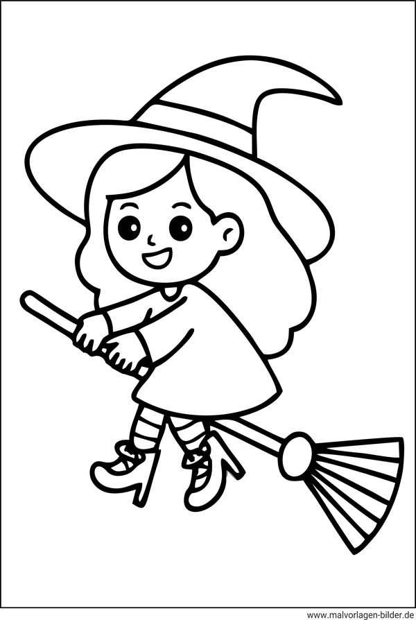 Hexe Ausmalbild einfach
