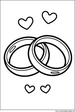 Ausmalbild Hochzeitsringe