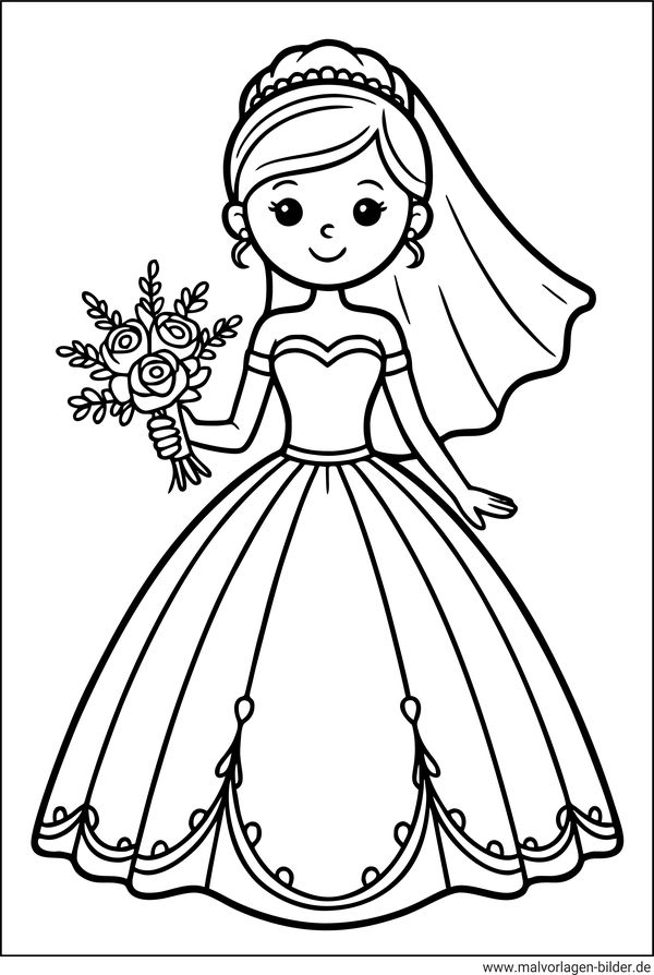Braut Ausmalbild