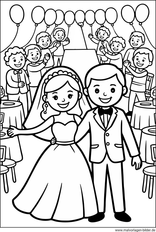 Hochzeitsfeier Ausmalbild