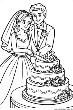 Hochzeitspaar und Hochzeitstorte PDF herunterladen
