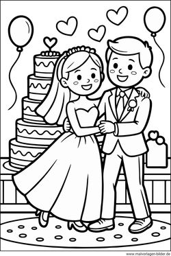 Hochzeitstanz Ausmalbild kostenlos drucken