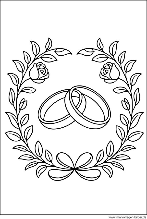 Ringe zur Hochzeit Malvorlage
