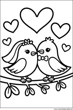 Voegelhochzeit Ausmalbild