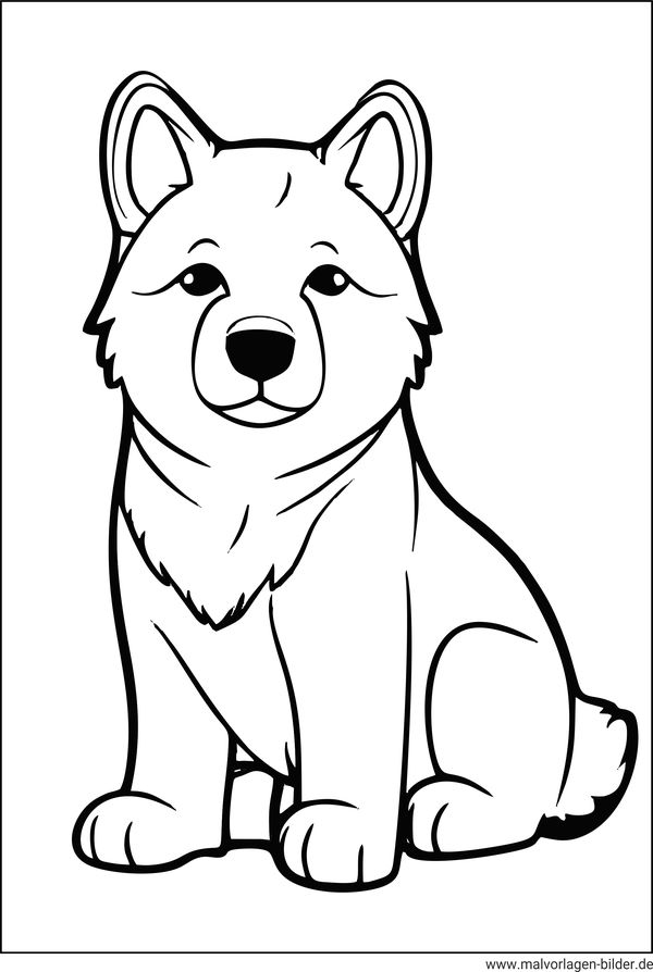 Akita Hund Ausmalbild
