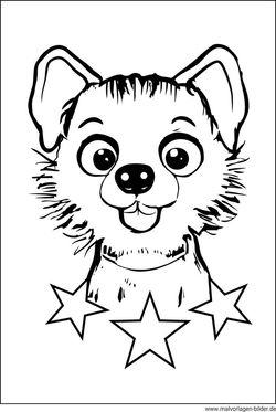 Hunde Zeichnung ausdrucken kostenlos