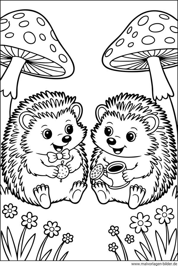 Zwei Igel Ausmalbild