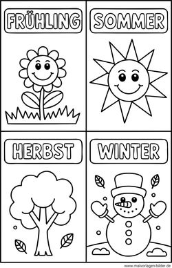 Jahreszeiten Malvorlage ab 3 Jahren