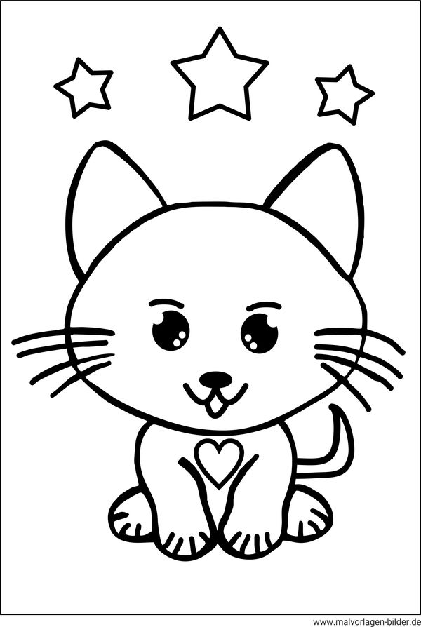 Katzen Zeichnung für Kinder