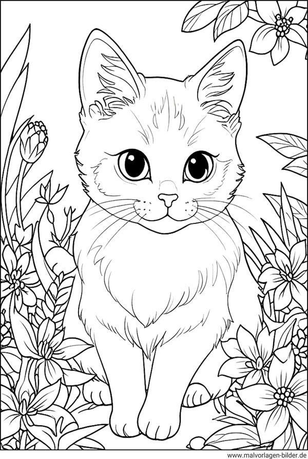 Katzenbild zum Ausmalen
