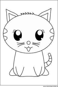 Kawaii Katze Ausmalbild ausdrucken