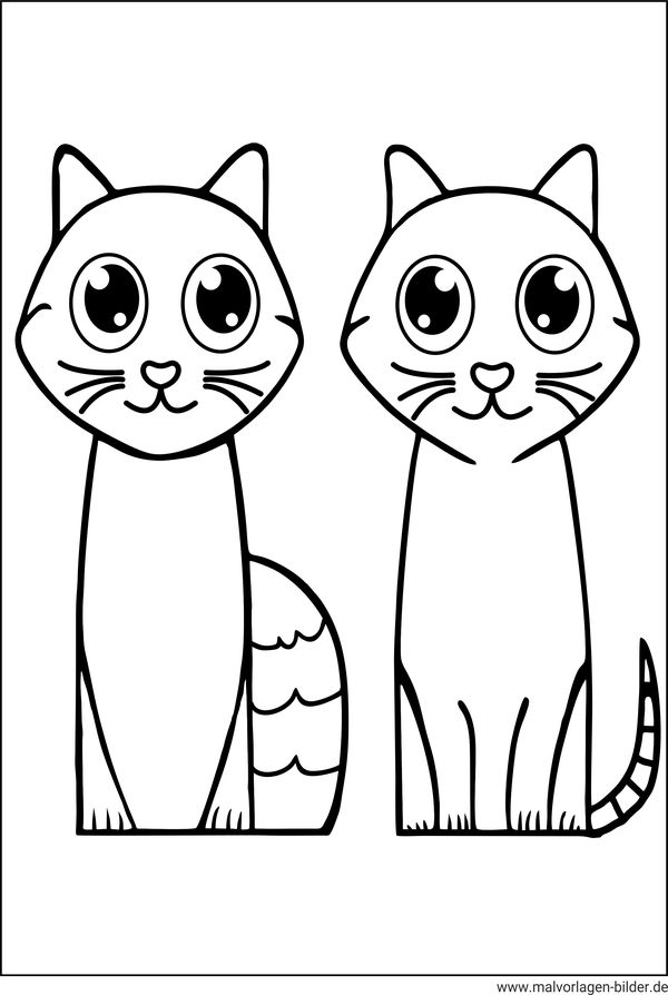zwei Katzen Ausmalbild