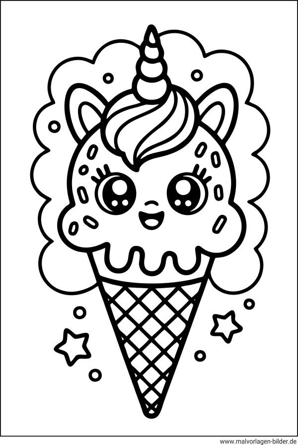 Kawaii Einhorn-Eis