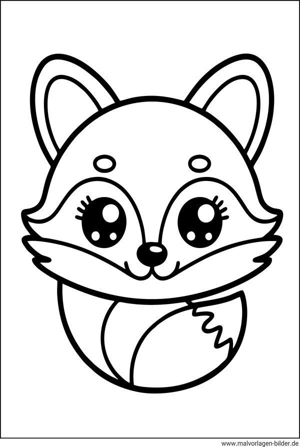 Kawaii Fuchs Ausmalbild