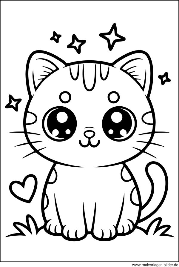 Kawaii Katze Ausmalbild cute