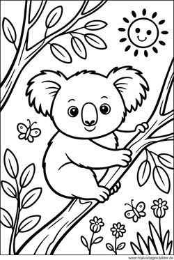 Koala Ausmalbild drucken und ausmalen