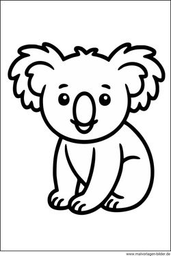 Koala einfaches Ausmalbild für Kinder