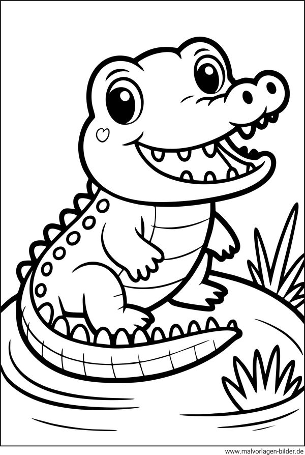 Ausmalbild Krokodilbaby