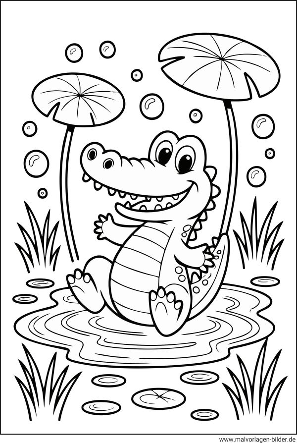 Krokodil Ausmalbild Kindergarten
