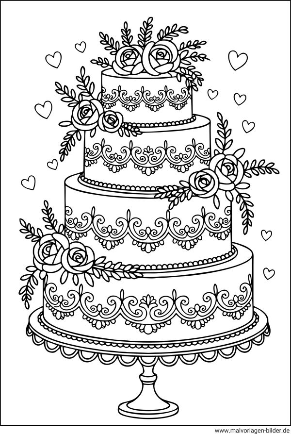Kuchen Ausmalbild für Erwachsene