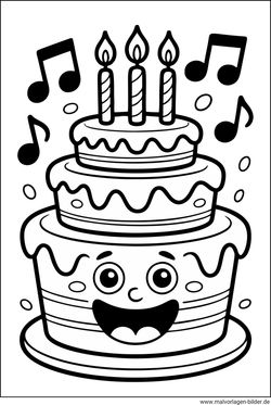 Kuchen singt Ausmalbild für kinder ausmalen