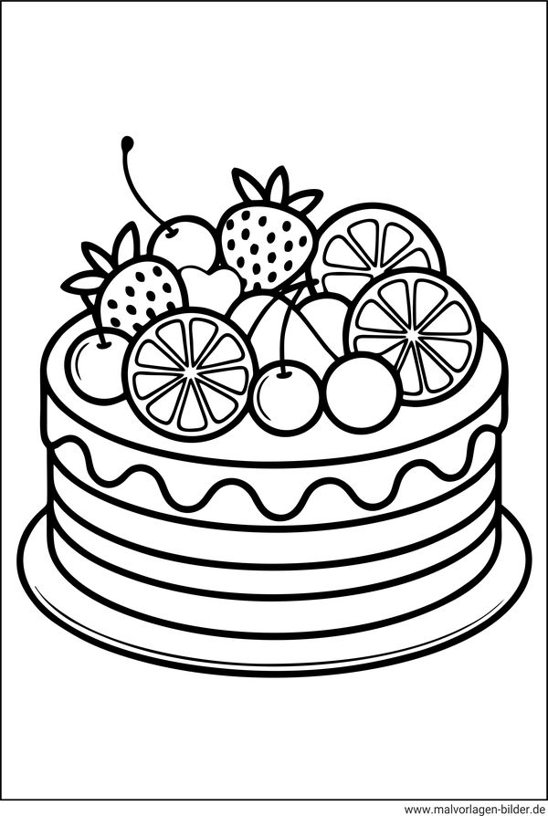 Obstkuchen Ausmalbild