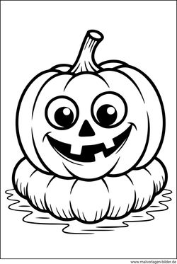Kürbis freundlich Halloween Ausmalbild