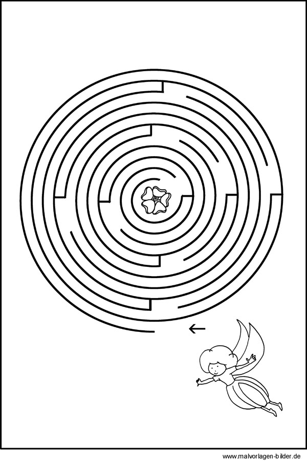 Labyrinthbild für Kinder - Fee