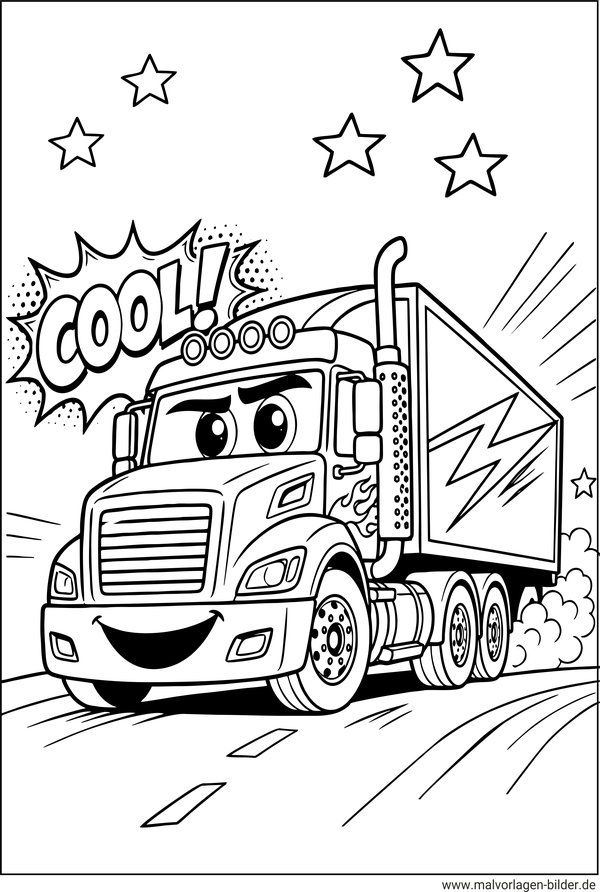 Cooler LKW Ausmalbild