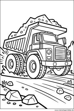 Lastwagen Kipper Ausmalbild ausdrucken