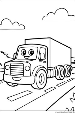 Lastwagen mit Gesicht PDF-Vorlage drucken