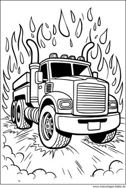 LKW in Aktion Ausmalbild drucken