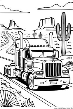 LKW USA Ausmalbild für Jungs