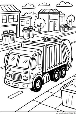 Müllwagen Ausmalbild