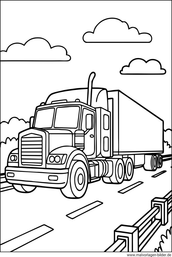 Truck Ausmalbild kostenlos