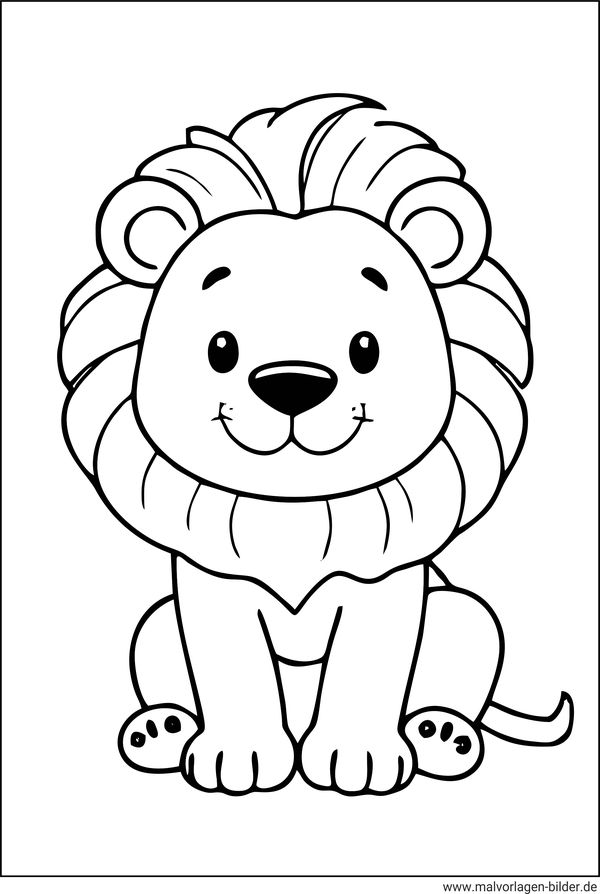 Kleiner Löwe Ausmalbild für den Kindergarten
