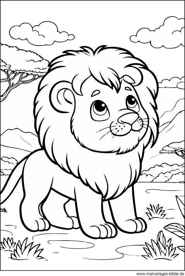 Löwe Malvorlage für Kinder