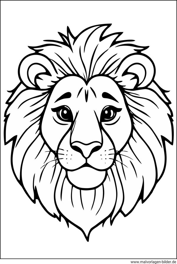 Löwenkopf Ausmalbild für Kinder